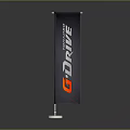 G-DRIVE Advanced Technology Flag Banner With Black Background Red White Text And White Base