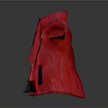 Red Winter Jacket With Black Gray Accents Open Front Design And Outerwear Style
