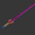Traditional Sword With Silver Blade Red Wrapped Hilt And Golden Decorations