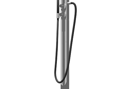 Modern Metal Faucet With Black Flexible Hose And Handheld Sprayer Head 3d model