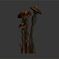 Three Creative Mushroom Shaped Food with Orange Round Tops Brown Stems and Red Lines