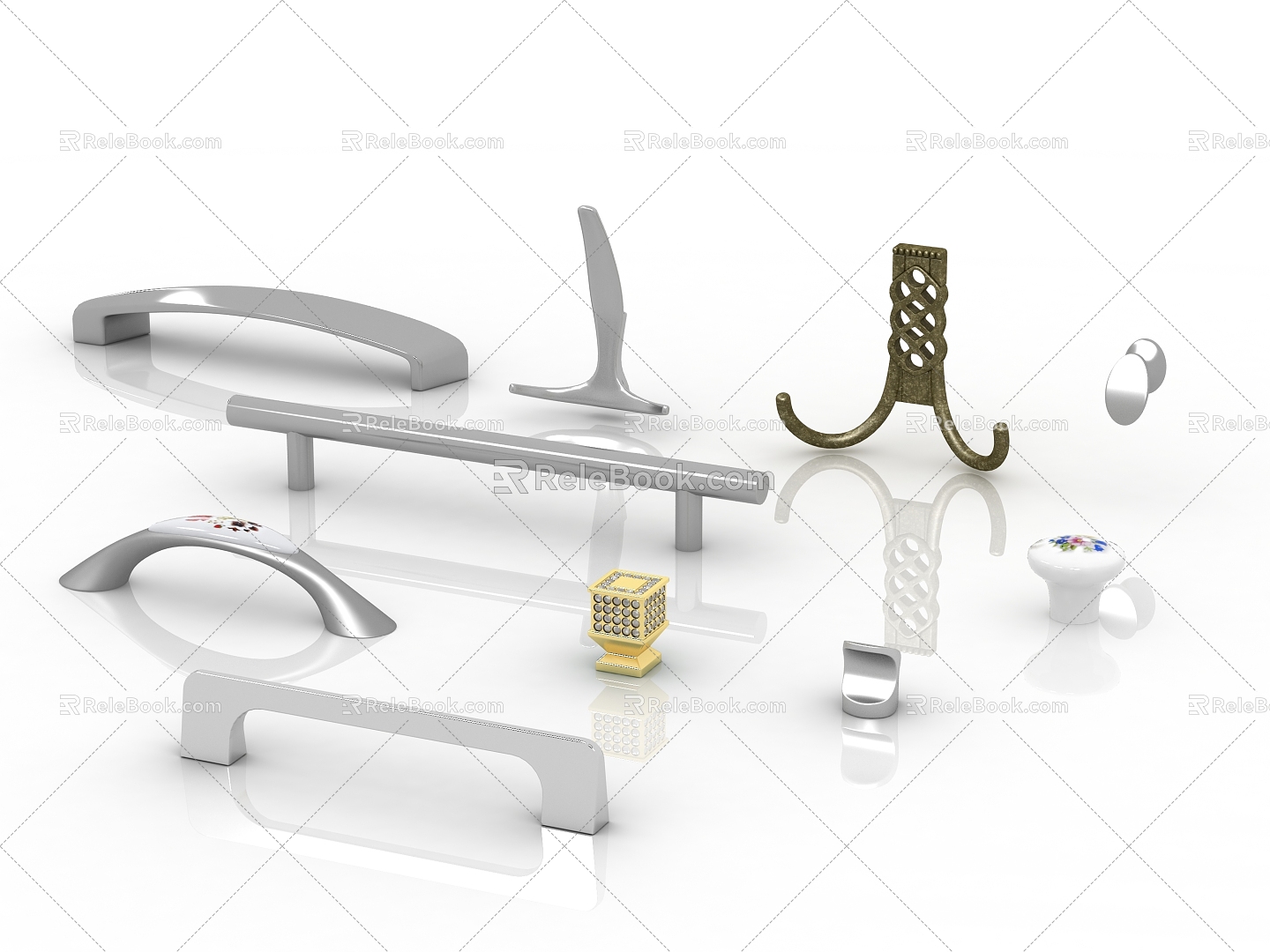 Modern classical handle hardware handle 3d model