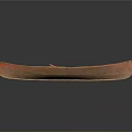 Traditional Wooden Canoe With Red Painted Hull And Classic Watercraft Design