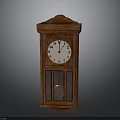 Vintage Wooden Mantel Clock With Glass Door Round Dial And Pendulum