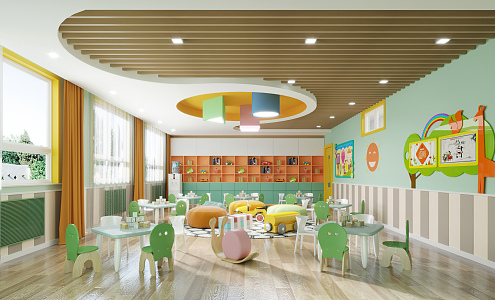 Modern Kindergarten Classroom 3d model