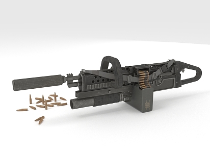 Heavy Machine Gun Long Range Weapon 3d model