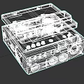 Vintage Audio Speaker With White Lid Black Body Control Knobs And Function Buttons