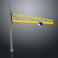 Industrial Heavy Duty Yellow Crane Arm Equipment with Gray Pillar and Hoist