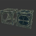 Industrial Black Cube Frame Components With Geometric Structural Design 3d model