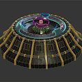 Modern sci-fi equipment generator energy station 3d model