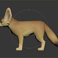 Game and Movie Character 3D Model Fennec Fox with Large Ears and Orange Yellow Fur