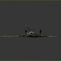 Submerged Underwater Aircraft Wreck Structure With Rusty Metal Frame Propeller And Wing Sections