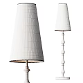 Elegant Floor Lamps With Floral Pattern And Plain Shades Dark Wooden Poles Golden Accents