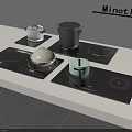 Minotli Multiple Induction Cooktops As Kitchen Appliances On Modern Countertop With Pots