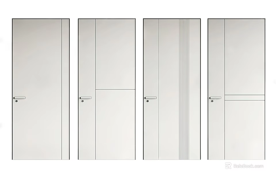 Modern Swing Doors With Various Styles And Sleek Panel Details For Home Interior 3d model 
