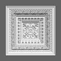 Decorative Square Ceiling Light Panel With Intricate Floral And Geometric Patterns 3d model