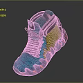 Stylish Sports Shoes With Blue Knit Upper Green Tongue Brown Straps And Yellow Woven Details