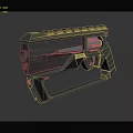 Advanced Futuristic Black Pistol With Tactical Rails Blue Indicator Light And Modern Design