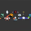 Colorful Game And Movie Characters In Various Cartoon Styles And Poses