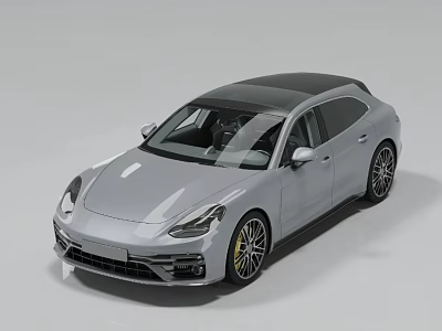 Sporty Silver Wagon Car Featuring Black Roof Sleek Body And Alloy Wheels Design 3d model