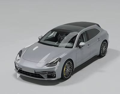 Sporty Silver Wagon Car Featuring Black Roof Sleek Body And Alloy Wheels Design 3d model