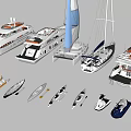 Luxury Yachts And Boats On Blue Water
