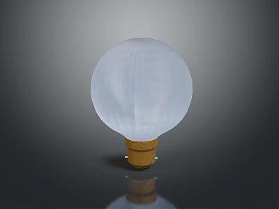 Modern Transparent Spherical Light Bulb With Golden Base Electronic Appliance 3d model