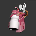 Cute Pink Strawberry Juice Box With Straw And Milk Bottle Star Decorations