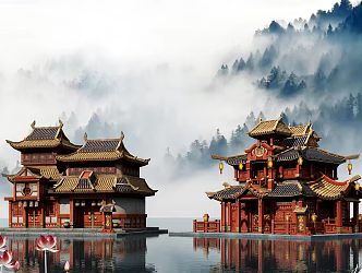 Chinese Restaurant Building Restaurant 3d model