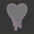 Heart Shaped Transparent Glass Decorative Ornament With Dripping Base Design
