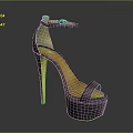 Stylish Black And Orange High Heels With Stiletto Heel Platform Sole Ankle Strap
