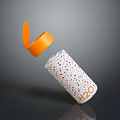 Stylish H2O Water Bottle Featuring Orange Lid White Body And Colorful Speckles For Daily Use