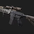 Modern Tactical Rifle Featuring Sniper Scope Metallic Components Detachable Magazine And Adjustable Stock