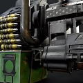Heavy Duty Sci Fi Weapon With Multiple Barrels And Mechanical Structure Design