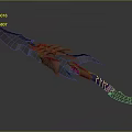 Black Fantasy Sword With Intricate Spiked Design And Purple Wrapped Handle