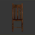 Wooden Chair With Vertical Slat Backrest And Red Padded Seat Design