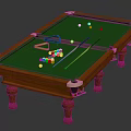 Sports Equipment Professional Billiard Table with Green Felt Surface Wooden Frame Balls and Cues