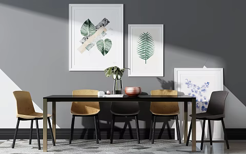 Modern Dining Table and Chair Combination Table and Chair 3d model