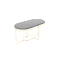 Stylish Round Coffee Table With Gray Tabletop And Sleek Metal Frame Design