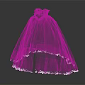 Elegant Purple Cape With Ruffled Collar And Delicate Lace Trim Design