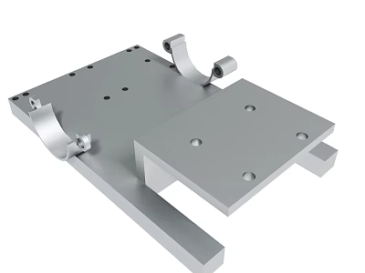 Precision Engineered Metal Mechanical Part With Mounting Brackets And Holes 3d model