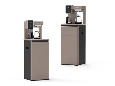 Modern Standing Water Dispensers Two Models With Control Panel And Storage Cabinet 3d model