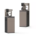 Modern Standing Water Dispensers Two Models With Control Panel And Storage Cabinet 3d model
