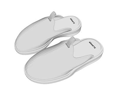 KLEE White Slippers Comfortable Soft Home Indoor Footwear For Daily Use 3d model