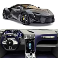 Sleek Sports Car Exterior And Luxurious Interior With Dashboard Steering Wheel And Infotainment Screen
