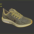 Lightweight Gray Running Shoes With Breathable Mesh Upper White Sole And Orange Toe Cap