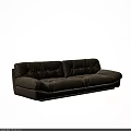 Beige Velvet Two-Seater Sofa With Tufted Design And Modern Minimalist Style
