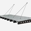 Ceiling Frame Structure Featuring Parallel Metal Joists With Perforated Holes 3d model