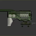 Green Security Device With Striped Design And Multi Barrel Components 3d model