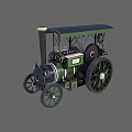 Old Fashioned Green Steam Train Model With Large Wheels And Black Chimney 3d model